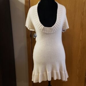 Laurie b cashmere blend soft sweater dress cream